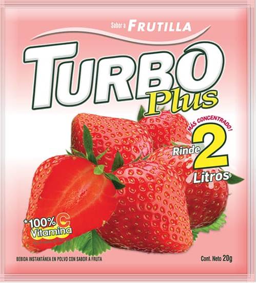 JUGO POLVO FRUTILLA TURBO 20GR RINDE 2LT          